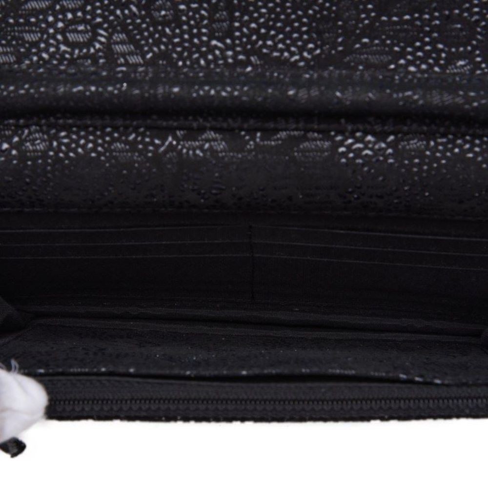 Chanel Floral Pattern Chain Wallet Leather Black - Picture 6 of 6
